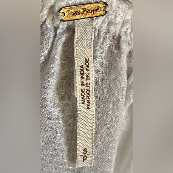 FREE PEOPLE PEASANT TOP - OFF THE SHOULDER - COASTAL COWGIRL BOHO MILKMAID - Picture 11 of 12